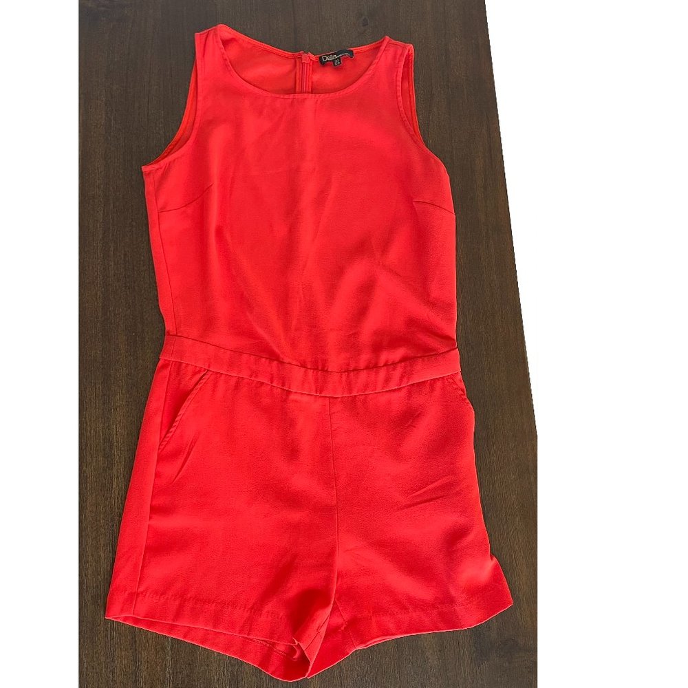 Dalia Burnt Orange Romper With Pockets